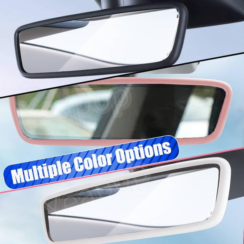 Yeapop 2Pcs Silicone Protector Frames of Screen and Rear View Mirror for Tesla Model 3 2024 Highland and Model Y 2025 Juniper. (Pink) - Image 5